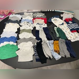 Large lot 0-3 month baby clothes